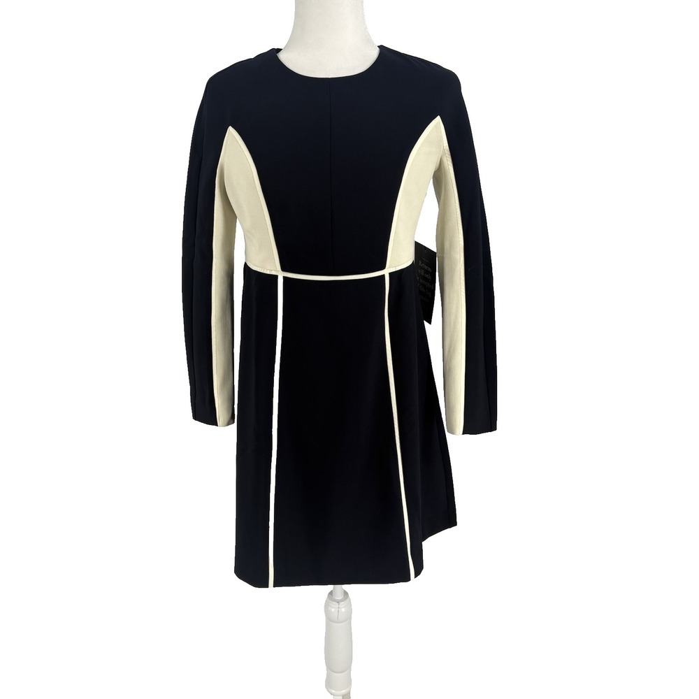 Tuckernuck Womens Navy and Cream Evie Dress Small Career Mod Interview Chic
